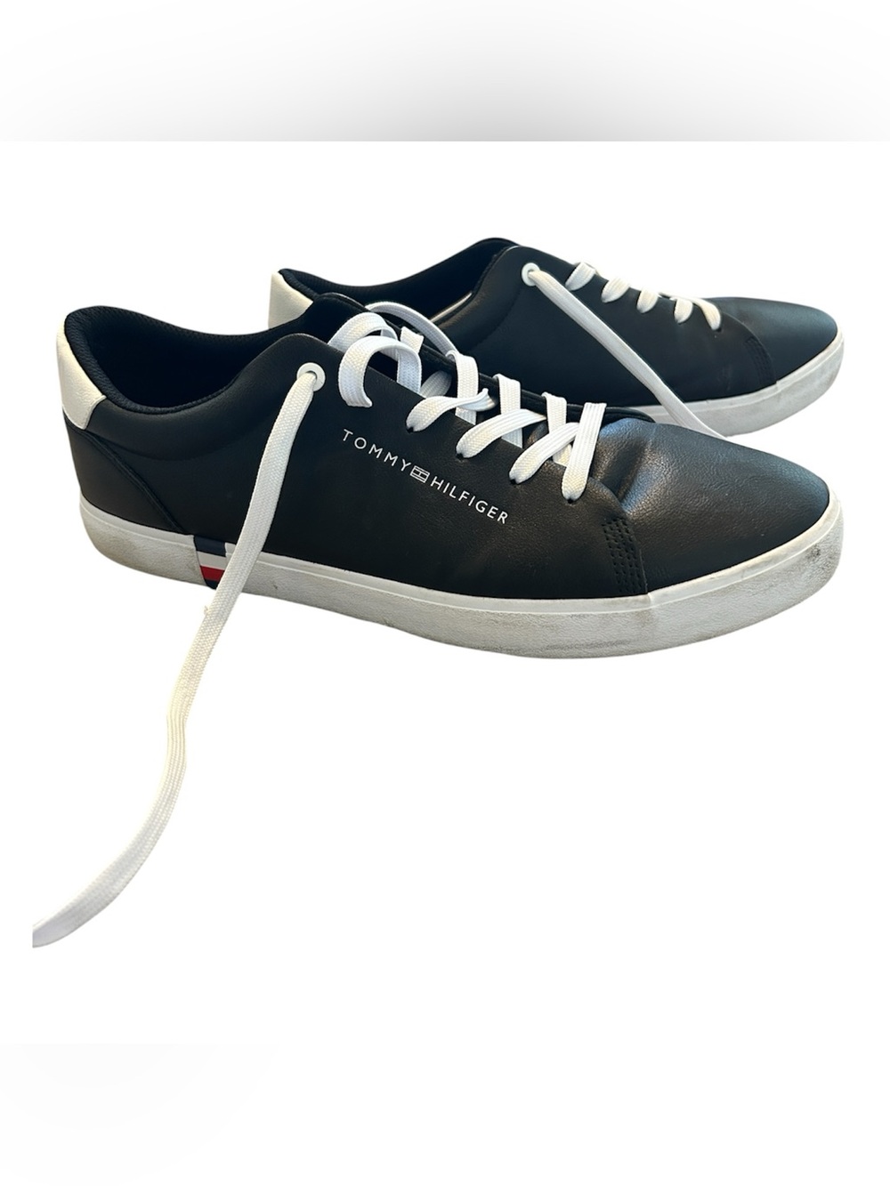 Tommy Hilfiger Black and White Low-Top Sneakers